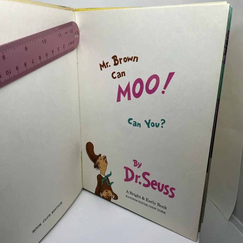 VTG Dr Seuss‎ Mr. Brown Can MOO Can you? Book Club Edition 1970 Hardcover